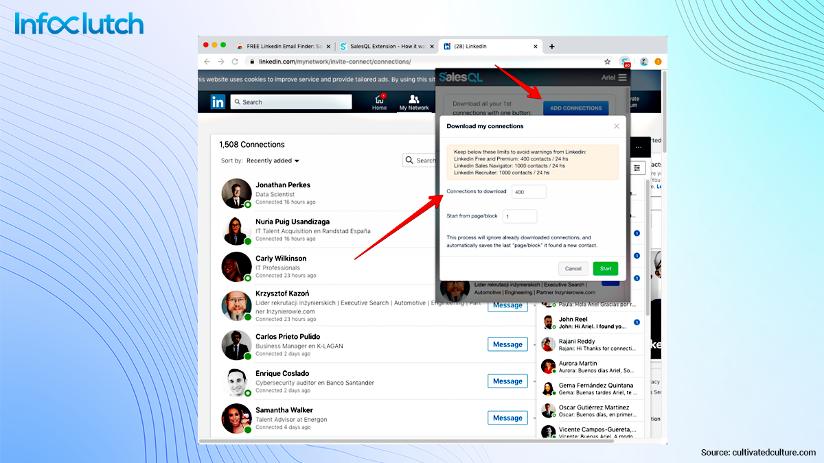 Leverage LinkedIn, and don't forget to export your connections